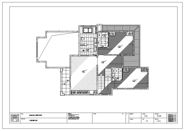 重庆高山流水别墅样板房室内设计完整施工图纸-二层地坪图