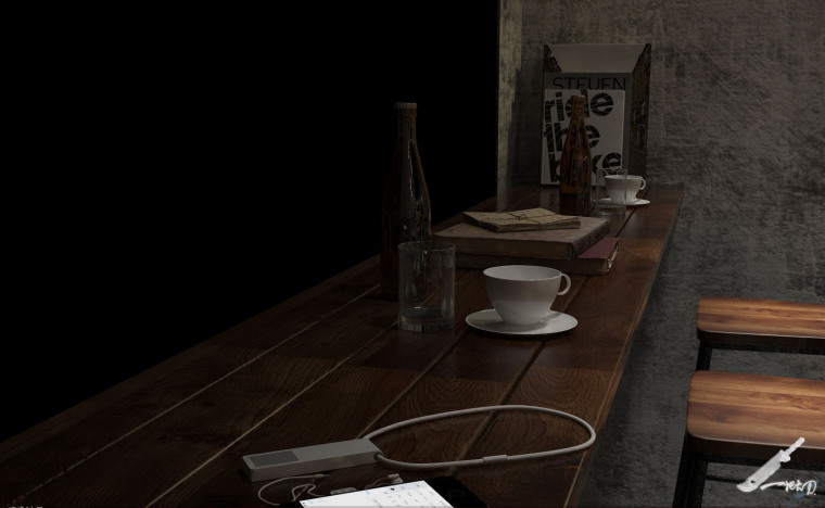 LOFT工业风格餐厅3D模型（附效果图）-03-2013餐厅 (2)