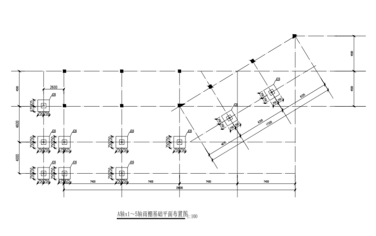 主题乐园CAD图资料下载-[江西]主题乐园餐厅钢框架雨棚结构施工图（CAD，17张）