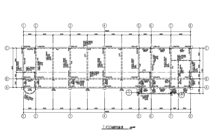 中学教学楼施工平立剖图资料下载-5层框架结构教学楼结构施工图（CAD、17张）
