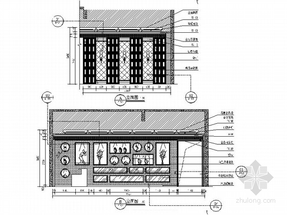 [山东]精装超豪华欧式会所装饰施工图-大厅立面图 