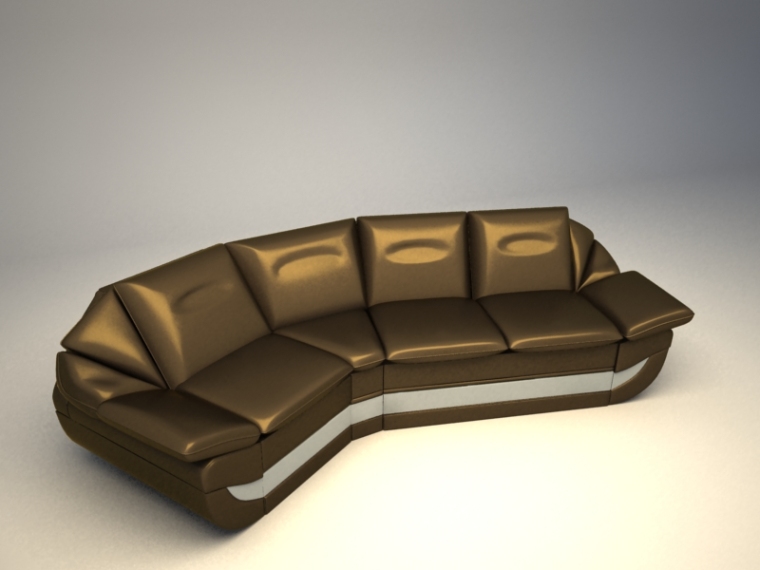 罗马意大利坎皮多利奥资料下载-明亮皮沙发3D模型下载