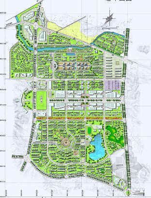 上海土地控制规划图资料下载-某市新区控制性详细规划图