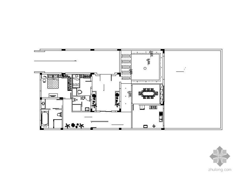日本庭院式别墅平面图资料下载-某别墅平面图