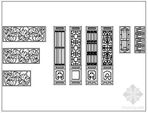 cad古门窗资料下载-古建筑门窗及花园围墙