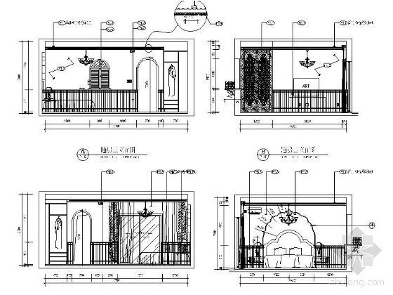地知名地产风格三层样板别墅施工图（含效果）-睡房
