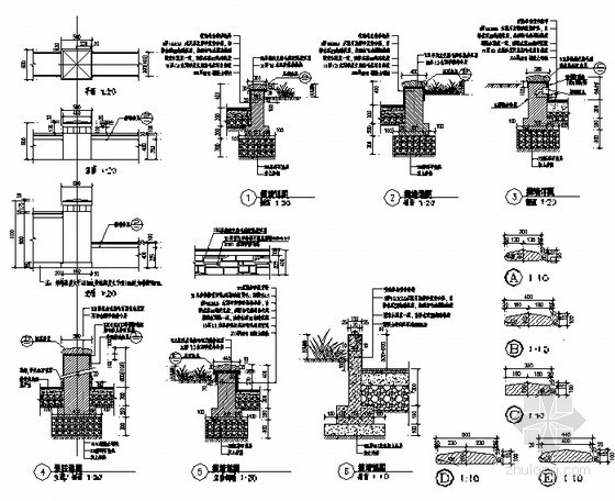 园林节点大样资料下载-挡墙节点大样图