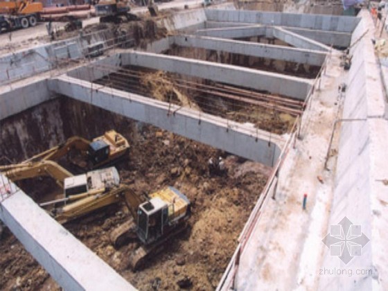 地下室支护支撑梁方案资料下载-[浙江]办公楼地下室基坑排桩支护开挖监测施工方案