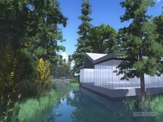 [四川]现代生态厂区景观设计方案-生态湿地区效果图