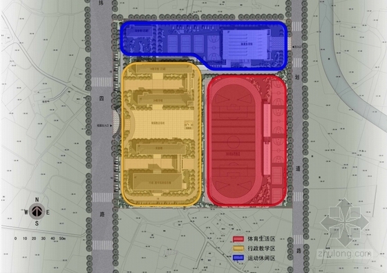 [浙江]红色砖墙山水园林小学扩建设计方案文本（含总平CAD）-红色砖墙山水园林小学扩建分析图