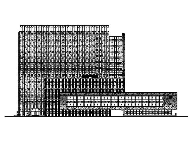 教室建筑施工图资料下载-[浙江]高层幕墙立面框架结构县级图书档案馆建筑施工图