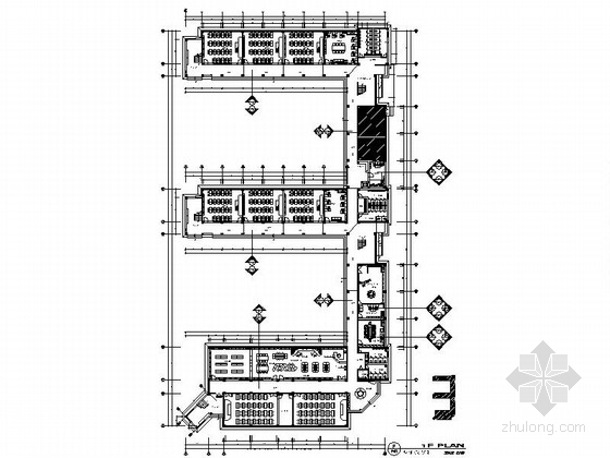 食堂现代风格资料下载-[浙江]生态园现代风格四层实验小学室内装修施工图（132张）