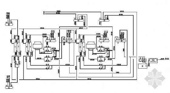格力水水热泵机组资料下载-某机房冷热系统平面及流程