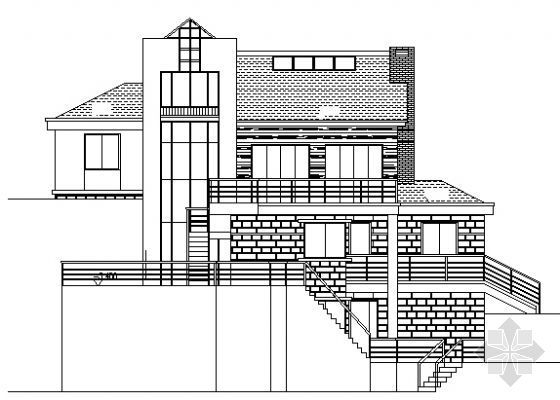 某别墅建筑方案图B2户型资料下载-某二层B户型别墅建筑施工图
