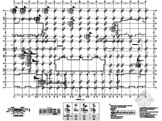 某大型地下停车库全套施工图（无梁楼盖）- 