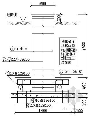 给排水电公园CAD设计图资料下载-最常用的110kv铁塔L型基础施工设计图