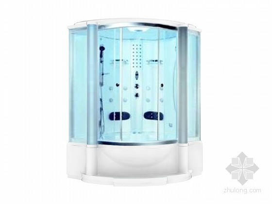 现代简约浴室资料下载-现代玻璃浴室3D模型下载