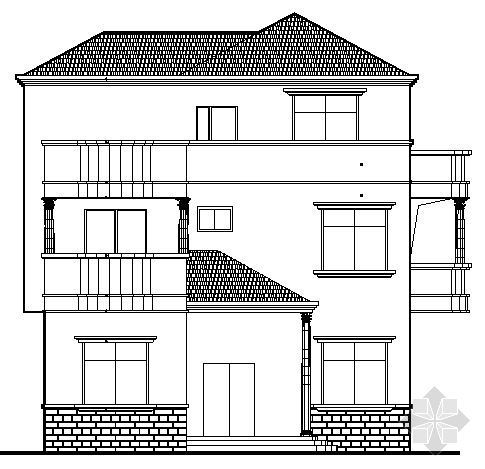 农村别墅住房CAD图资料下载-某农村三层别墅建筑方案图