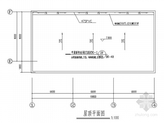 [安徽]两层简洁高级中学食堂建筑施工图-两层简洁高级中学食堂平面图