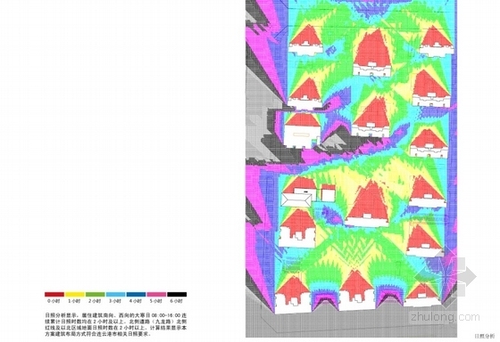 [江苏]Artdeco风格住宅区规划及单体设计方案文本（含CAD）-小区日照分析图