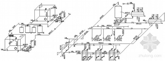 换热站管道系统图CAD资料下载-换热站平面及管道系统图