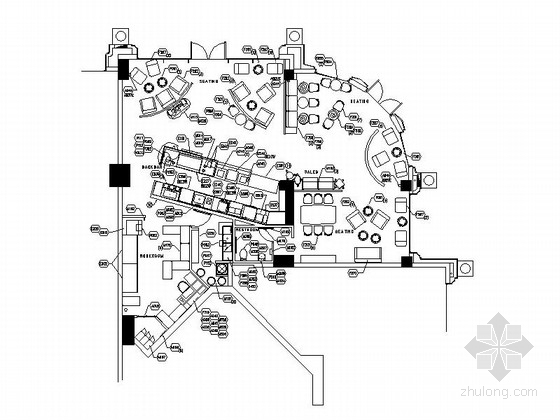 星巴克平面图CAD资料下载-[广州]某星巴克咖啡全套店铺装修图