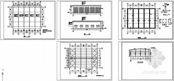 简易彩钢房结构图资料下载-某客车简易车库结构图