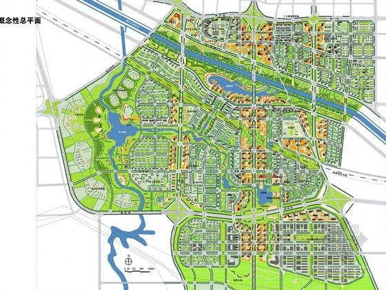 河南居住区景观设计资料下载-[河南]滨河新城居住区概念性总体规划及景观设计方案