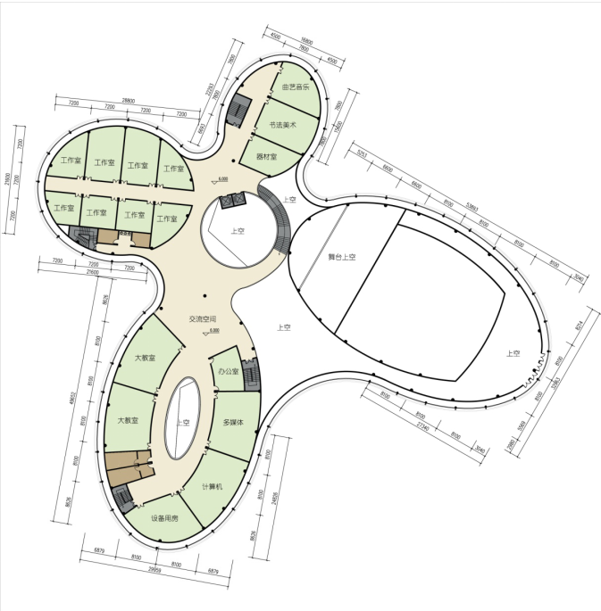 [济南]新文化中心建筑设计文案-三层平面图