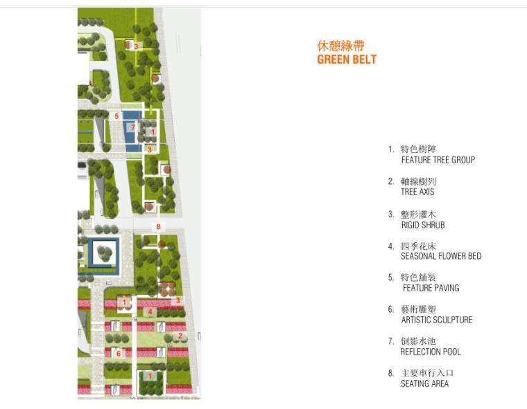 [浙江]某东部国际商务中心景观设计文本PDF（121页）-休憩绿带