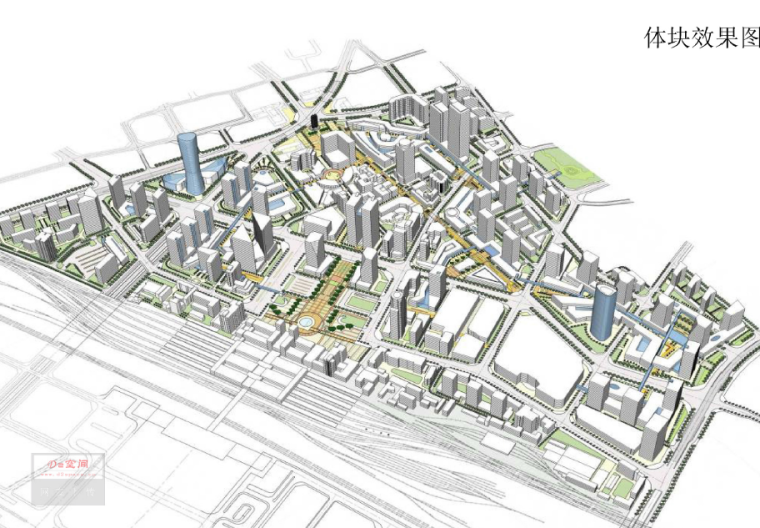 [河南]老城商业中心区控制性详细规划及城市设计方案文本-体块效果图