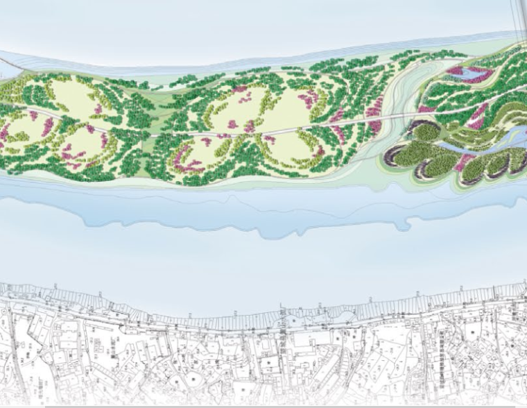 [湖南]长沙坪塘巴溪洲景观设计方案文本（PDF+77页）-平面构图