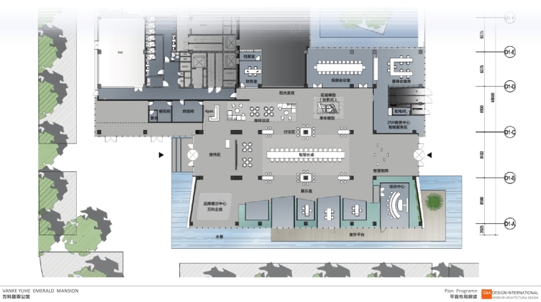 集艾-知名地产御河硅谷售楼处室内装修全套施工图+效果图-知名地产翡翠公馆3.230004