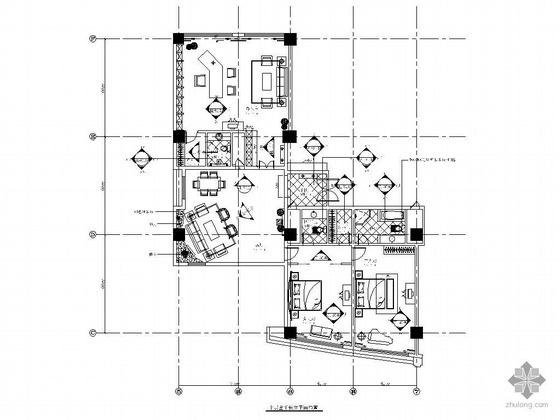 3层宾馆设计图资料下载-国际大酒店十层董事长室设计图