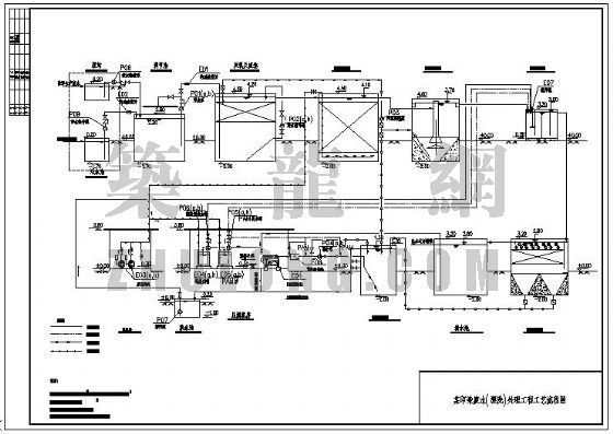 印染流程图资料下载-印染废水（漂洗）处理工艺流程图