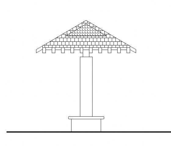 建筑木构架资料下载-木构架休闲亭详图