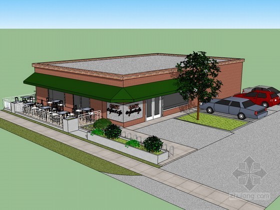 咖啡馆空间设计CAD案例资料下载-咖啡馆sketchup模型下载