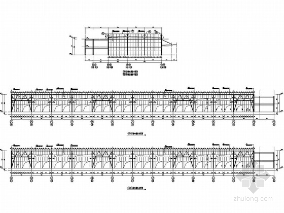 [湖北]两栋局部二层门式刚架钢结构工业厂房结构施工图-墙檩条布置图 