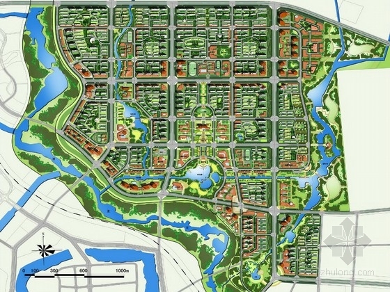 [安徽]地标性山水特色城市公共服务中心景观规划设计方案-总平面图 
