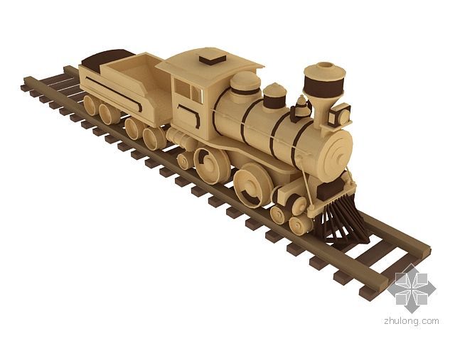 模型玩具儿童资料下载-儿童玩具-木制火车头