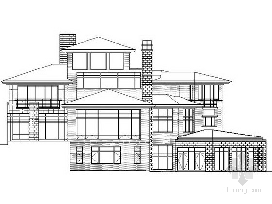独栋别墅豪华设计资料下载-某三层ardeco风格豪华独栋别墅建筑方案图