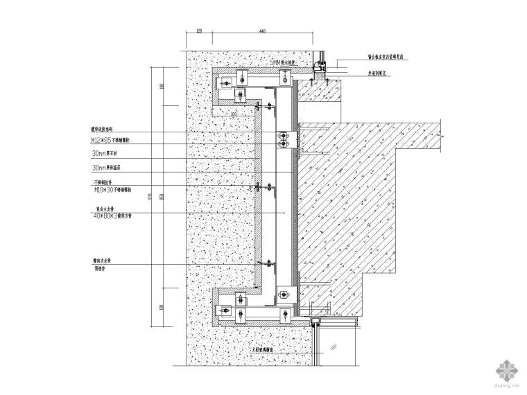 干挂石材包梁节点详图_3