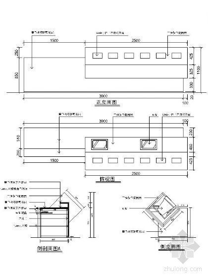 前台办公接待资料下载-办公空间接待台详图