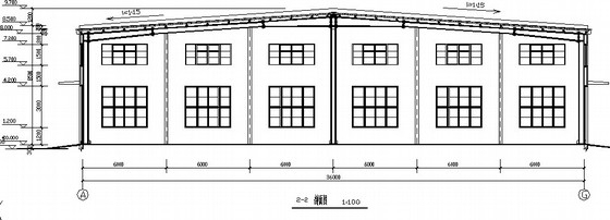 15米跨门式钢架图资料下载-[山东]36米跨门式钢架蔬菜车间建筑结构图