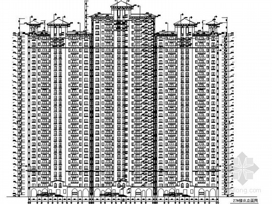 [江苏]某三十层西班牙式住宅建筑施工图-图5