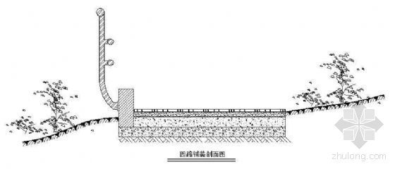 园林景观平立剖面图资料下载-园路铺装剖面图