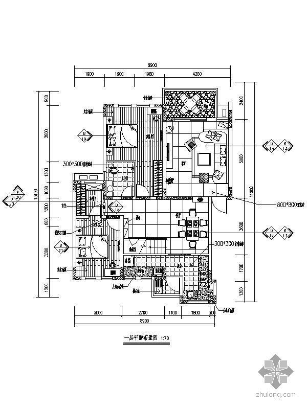 跃式住宅装修设计资料下载-[重庆]某跃层设计装修图