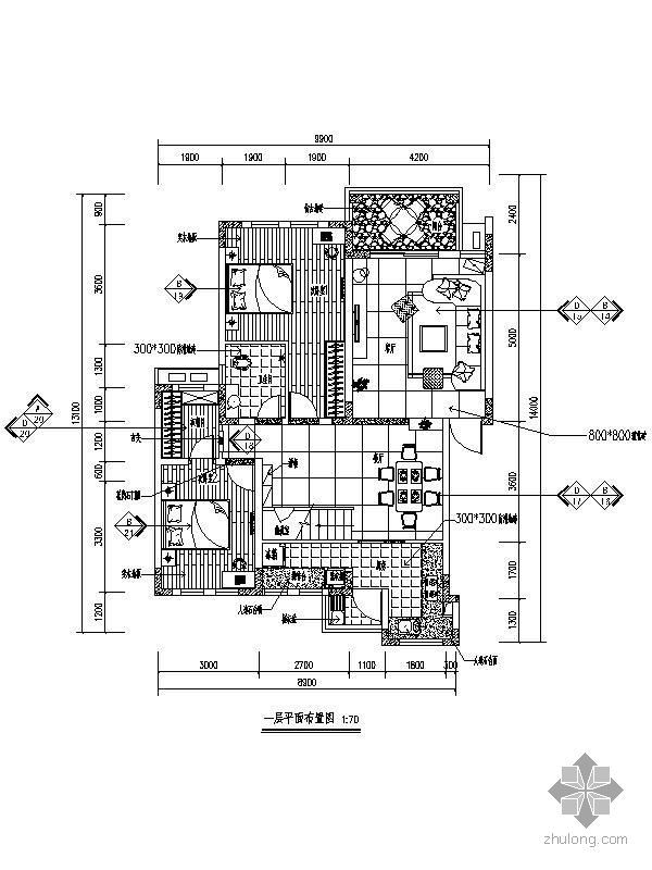 办公空间跃层资料下载-[重庆]某跃层设计装修图
