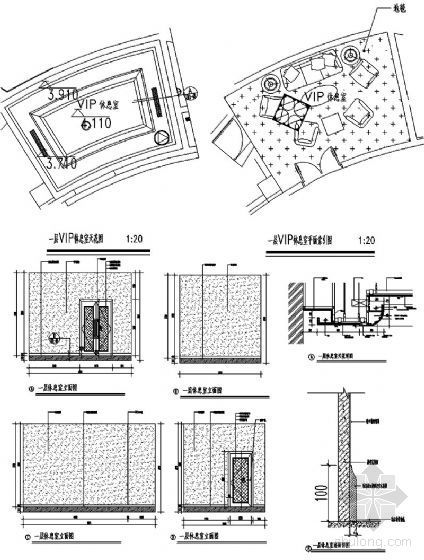 vip休息室平面图资料下载-VIP休息室详图
