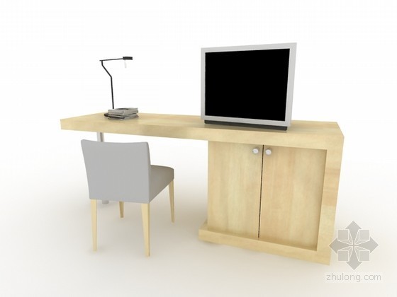 家具办公桌椅资料下载-办公桌3d模型下载